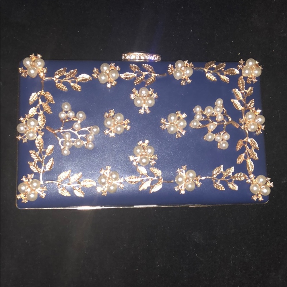 Navy blue clutch NWOT